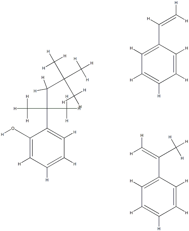 Phenol, (1,1,3,3-tetramethylbutyl)-, polymer with ethenylbenzene and (1-methylethenyl)benzene 结构式
