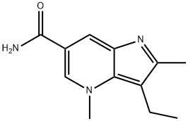 4H-Pyrrolo[3,2-b]pyridine-6-carboxamide,3-ethyl-2,4-dimethyl-(9CI) 化学構造式