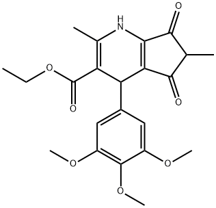 4,5,6,7-Tetrahydro-2,6-dimethyl-5,7-dioxo-4-(3,4,5-trimethoxyphenyl)-1H-1-pyrindine-3-carboxylic acid ethyl ester Struktur