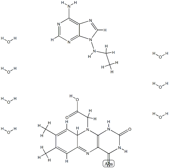 7,8-dimethylisoalloxazine-10-acetic acid-adenin-9-ylethylamine complex Struktur