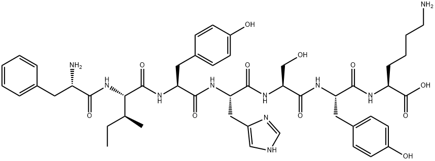 H-phenylalanyl-isoleucyl-tyrosyl-histidyl-seryl-tyrosyl-lysine,78107-95-6,结构式