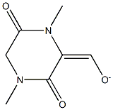 2-Piperazinecarboxaldehyde,1,4-dimethyl-3,6-dioxo-,ion(1-)(9CI) 化学構造式
