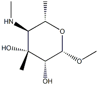 ba-L-Mannopyranoside, methyl 4,6-dideoxy-3-C-methyl-4-(methylamino)- (9CI) 化学構造式