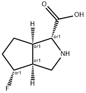 Cyclopenta[c]pyrrole-1-carboxylic acid, 4-fluorooctahydro-, (1R,3aS,4R,6aR)-rel- (9CI) Struktur
