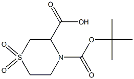 4-(叔丁氧基羰基)硫代吗啉-3-羧酸1,1-二氧化物 结构式