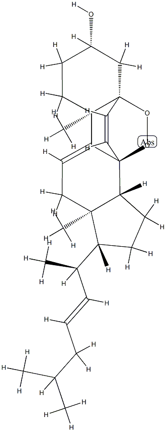 (22E)-5α,8α-Epidioxy-5α-cholesta-6,9(11),22-trien-3β-ol 结构式