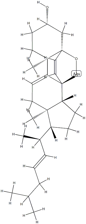 (22E)-5α,8α-Epidioxy-5α-cholesta-6,9(11),22-trien-3β-ol Structure