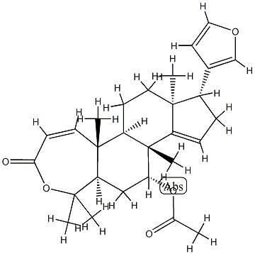 (13S,17R)-7α-Acetoxy-21,23-epoxy-4a,4a,8-trimethyl-A-homo-24-nor-4-oxa-5α-chola-1,14,20,22-tetren-3-one 结构式