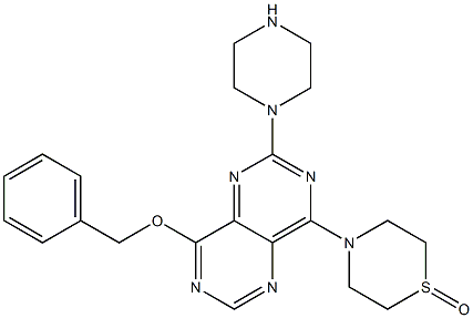 4-(2-phenylmethoxy-9-piperazin-1-yl-3,5,8,10-tetrazabicyclo[4.4.0]deca -2,4,7,9,11-pentaen-7-yl)-1,4-thiazinane 1-oxide 结构式