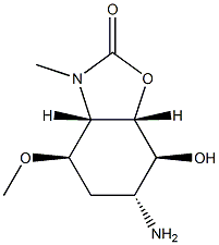 2(3H)-Benzoxazolone,6-aminohexahydro-7-hydroxy-4-methoxy-3-methyl-,[3aS-(3aalpha,4alpha,6bta,7alpha,7aalpha)]-(9CI) Structure