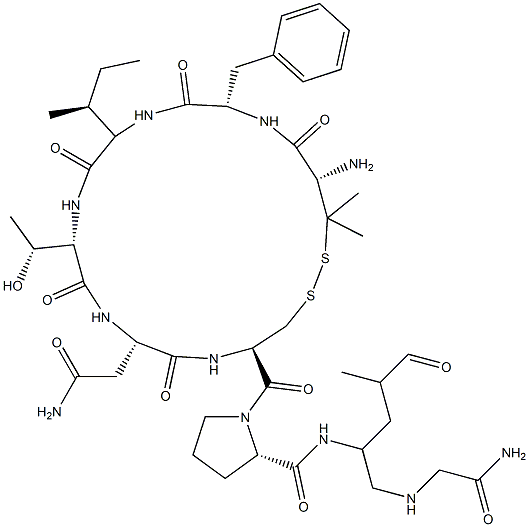 oxytocin, 1-penicillamyl-Phe(2)-Thr(4)- Struktur