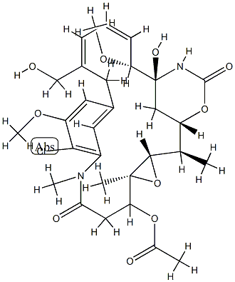 Maytansine, O3-acetyl-O3-de2-(acetylmethylamino)-1-oxopropyl-30-hydroxy- Struktur