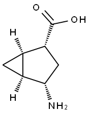 Bicyclo[3.1.0]hexane-2-carboxylic acid, 4-amino-, (1R,2R,4S,5S)-rel- (9CI) Struktur