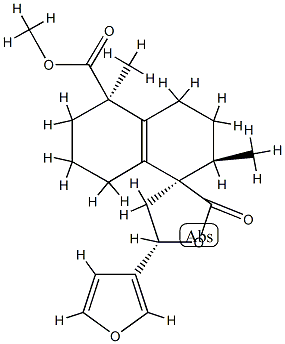 (3R,5S)-5-(3-Furyl)-3',4,4',5,5',6',7',8'-octahydro-2'α,5'-dimethyl-2-oxospiro[furan-3(2H),1'(2'H)-naphthalene]-5'α-carboxylic acid methyl ester,78791-49-8,结构式