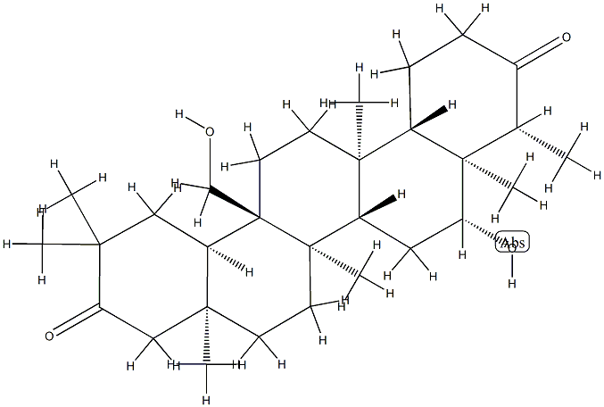 6β,27-Dihydroxy-D:A-friedooleanane-3,21-dione Structure