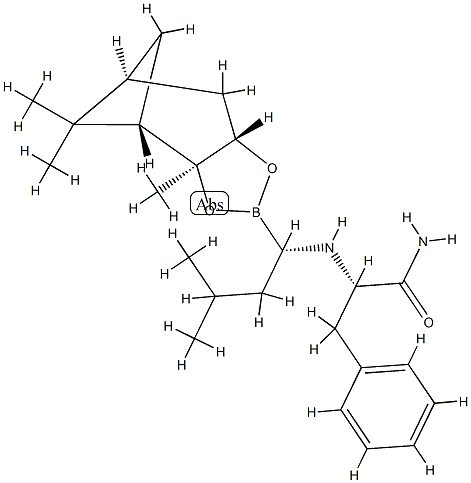 (IS,2S,3R,5S)-Pinanediol-L-phenylalanine-L-leucine boronate, HCl salt, 789472-91-9, 结构式