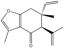 4(5H)-Benzofuranone, 6-ethenyl-6,7-dihydro-3,6-dimethyl-5-(1-methyleth enyl)-, (5R,6R)-rel- Struktur