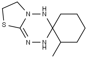 Spiro[cyclohexane-1,3(4H)-[2H]thiazolo[3,2-b][1,2,4,5]tetrazine], 6,7-dihydro-2-methyl- (9CI),790180-13-1,结构式