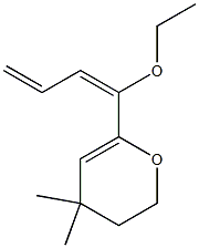 2H-Pyran,6-[(1E)-1-ethoxy-1,3-butadienyl]-3,4-dihydro-4,4-dimethyl-(9CI) Struktur