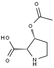 D-Proline, 3-(acetyloxy)-, (3S)-rel- (9CI),79068-26-1,结构式