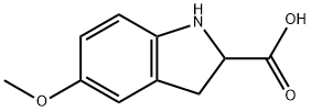 1H-Indole-2-carboxylic acid, 2,3-dihydro-5-methoxy- 化学構造式