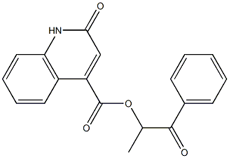 1-methyl-2-oxo-2-phenylethyl 2-hydroxy-4-quinolinecarboxylate Structure