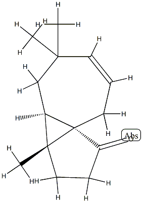 Cyclopenta[1,3]cyclopropa[1,2]cyclohepten-1(2H)-one, 3,3a,3b,4,5,8-hexahydro-3a,5,5-trimethyl-, (3aR,3bR,8aS)-rel- (9CI) Structure