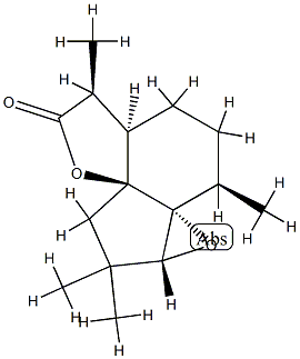 (1aR,2R,4aR,7aS,9aR)-3,4,4a,5,9,9a-Hexahydro-2,5α,9,9-tetramethyl-2H,8H-oxireno[1,7a]indeno[3a,4-b]furan-6-one 结构式