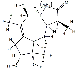 (3S)-3aα,4,4aα,5,6,7,9,9aα-Octahydro-5α,6α,9β-trihydroxy-3β,5,8-trimethylazuleno[6,5-b]furan-2(3H)-one Struktur