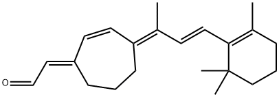 4-(3-(2,6,6-trimethyl-1-methyl-1-cyclohexen-1-yl)-2-(propenylidene)-2-cyclohepten-1-ylidene)acetaldehyde,79270-63-6,结构式