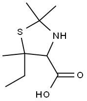 4-Thiazolidinecarboxylicacid,5-ethyl-2,2,5-trimethyl-(9CI) Structure