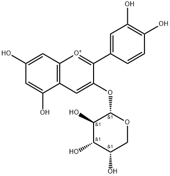 矢车菊素-3-O-阿拉伯糖苷, 792868-19-0, 结构式