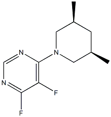 Pyrimidine,4-[(3R,5S)-3,5-dimethyl-1-piperidinyl]-5,6-difluoro-,rel-(9CI) Structure