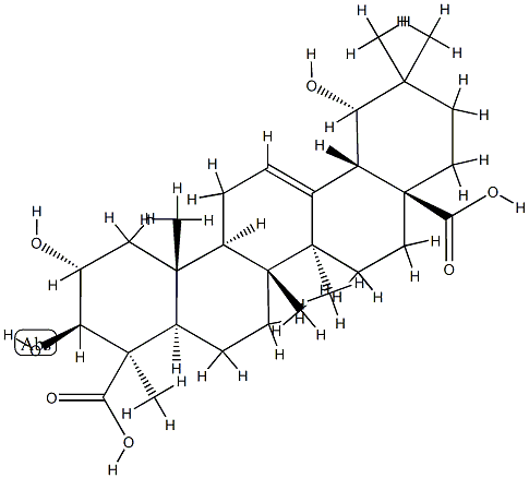 2α,3β,19α-Trihydroxyolean-12-ene-24,28-dioic acid Structure