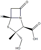 4-Thia-1-azabicyclo[3.2.0]heptane-2-carboxylicacid,3-(hydroxymethyl)-3-methyl-7-oxo-,[2S-(2alpha,3bta,5alpha)]-(9CI) 化学構造式