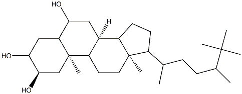 (24ξ)-25-メチル-5α-エルゴスタン-2β,3α,6α-トリオール 化学構造式