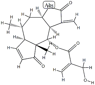 2-(Hydroxymethyl)propenoic acid [(3aR)-2,3,3a,4,4a,5,7aα,8,9,9aα-decahydro-4aβ,8α-dimethyl-3-methylene-2,5-dioxoazuleno[6,5-b]furan-4α-yl] ester Struktur