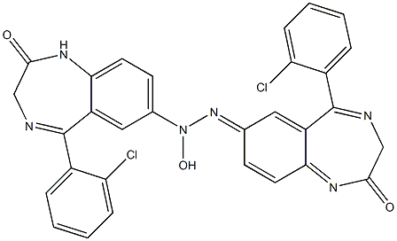 (9E)-6-(2-chlorophenyl)-9-[[6-(2-chlorophenyl)-3-oxo-2,5-diazabicyclo[5.4.0]undeca-5,8,10,12-tetraen-9-yl]-hydroxy-hydrazinylidene]-2,5-diazabicyclo[5.4.0]undeca-1,5,7,10-tetraen-3-one|氯硝西泮杂质