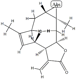 (1aS,4E)-1aα,3,6,6aβ,7,9aβ,10,10a-Octahydro-6β-hydroxy-4,10aβ-dimethyl-7-methyleneoxireno[8,9]cyclodeca[1,2-b]furan-8(2H)-one Struktur