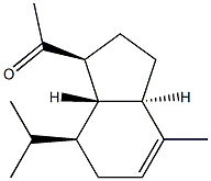 1-[(2,3,3aα,6,7,7aβ-Hexahydro-4-methyl-7β-isopropyl-1H-indene)-1β-yl]ethanone Struktur