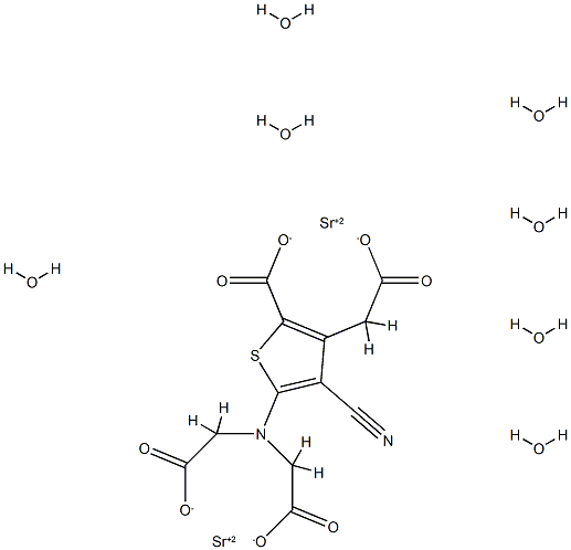 3-Thiopheneacetic acid, 5-[bis(carboxymethyl)amino]-2-carboxy-4-cyano-, strontium salt, hydrate (1:2:7) Structure
