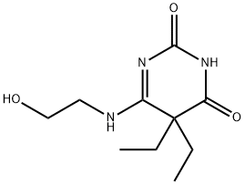 2,4(3H,5H)-Pyrimidinedione,5,5-diethyl-6-[(2-hydroxyethyl)amino]-(9CI) Struktur