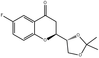 (1’R,2S)-2-[(1’,2’-O-Isopropylidene)dihydroxyethyl]-6-fluorochroman-4-one Structure