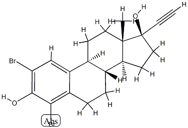 2,4-dibromo-17-ethynyl(6,7)estradiol Struktur