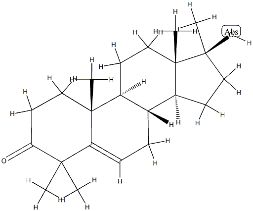 (8R,9S,10R,13S,14S,17S)-17-hydroxy-4,4,10,13,17-pentamethyl-1,2,7,8,9, 11,12,14,15,16-decahydrocyclopenta[a]phenanthren-3-one Struktur