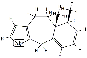 4H-Benzo(5,6)cyclohepta(1,2-b)furan, 5,5a,6,10-tetrahydro-5a,6-dimethy l-, (5aR,6S)-rel-(-)- 结构式