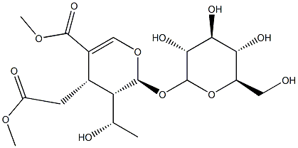 (2S)-2β-(β-D-Glucopyranosyloxy)-3,4-dihydro-3α-[(S)-1-hydroxyethyl]-5-methoxycarbonyl-2H-pyran-4α-acetic acid methyl ester,79916-78-2,结构式