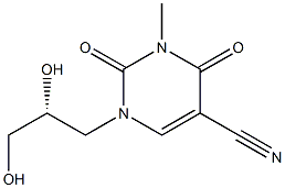 5-Pyrimidinecarbonitrile,1-[(2R)-2,3-dihydroxypropyl]-1,2,3,4-tetrahydro-3-methyl-2,4-dioxo-(9CI) Structure