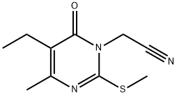 1(6H)-Pyrimidineacetonitrile,5-ethyl-4-methyl-2-(methylthio)-6-oxo-(9CI) 结构式