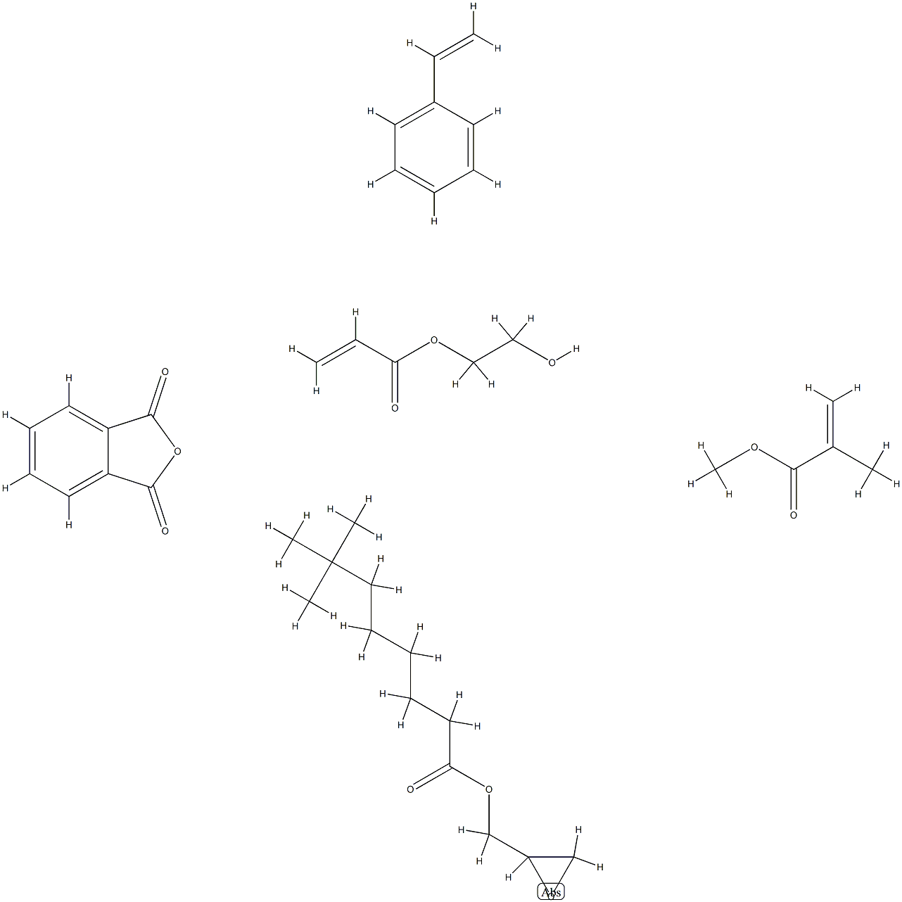 80010-53-3 新癸酸(环氧乙烷基甲)酯与苯乙烯、丙烯酸(2-羟基乙)酯、1,3-异苯并呋喃二酮和2-甲基丙烯酸甲酯的聚合物